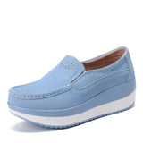 Women Flats Platform Loafers Ladies Elegant Genuine Leather Moccasins Shoes Woman