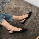 2019 Fashion Black Low Heels Women