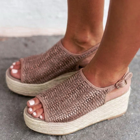 2019 Summer Women Hemp Sandals Fashion Female Beach Shoes