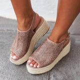 2019 Summer Women Hemp Sandals Fashion Female Beach Shoes