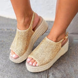 2019 Summer Women Hemp Sandals Fashion Female Beach Shoes